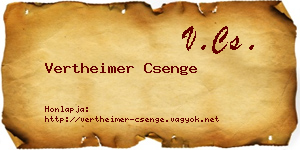 Vertheimer Csenge névjegykártya